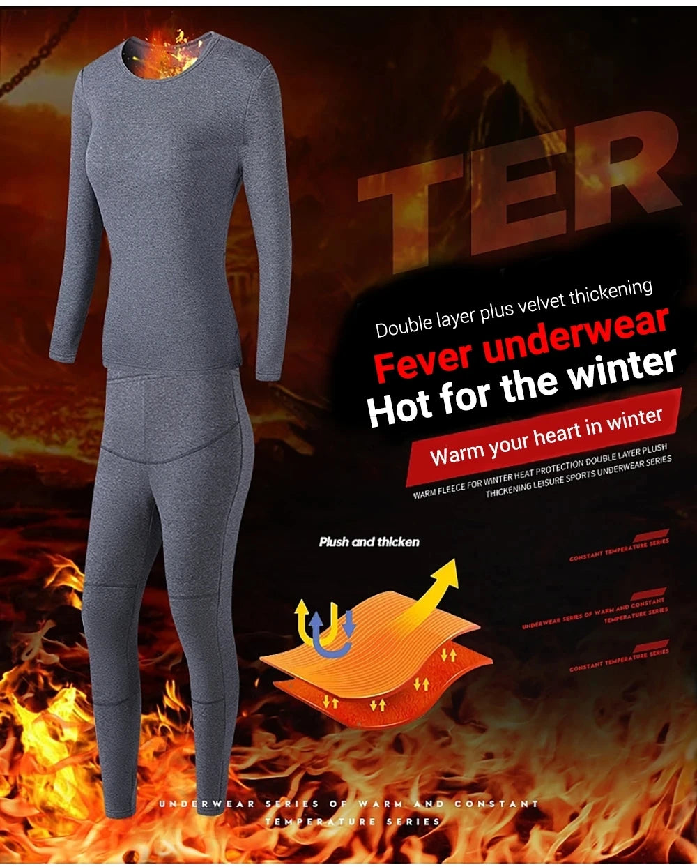 New 52 Areas Heated Underwear Winter