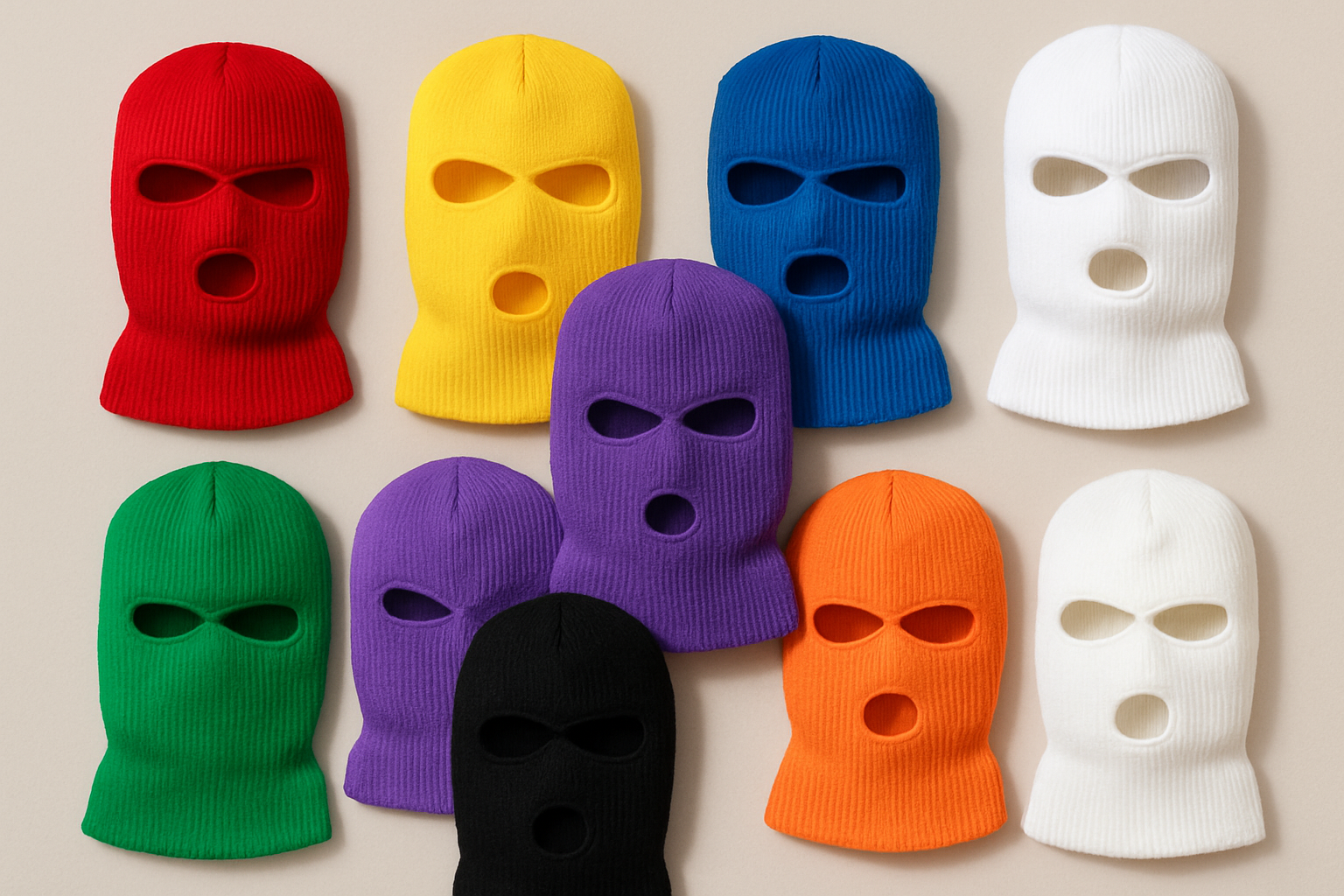 Multiple different colors skimask 